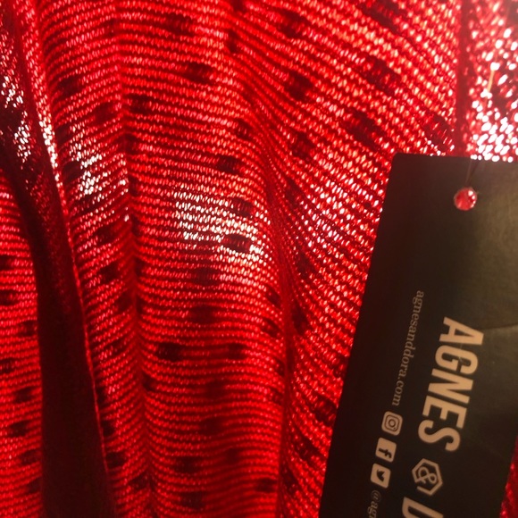 Cropped Red Slub Pullover Sweater - Picture 3 of 3